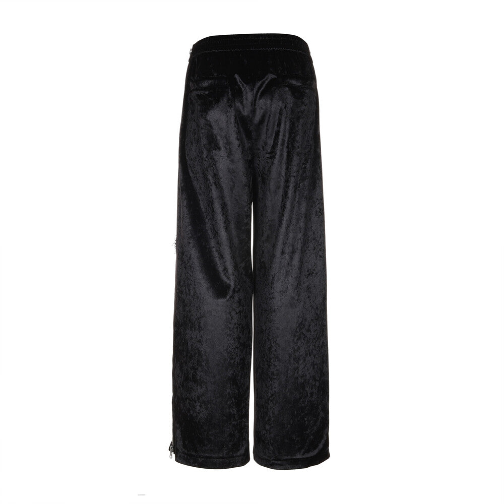 Surgery - Side Zip Velvet Wide Track Pants (Black) product image 2 | TRAB K-Fashion Australia