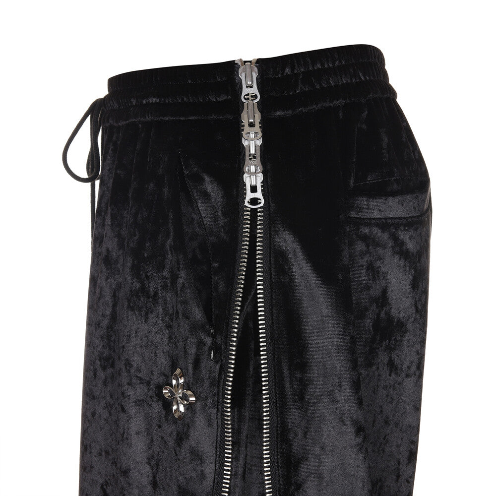 Surgery - Side Zip Velvet Wide Track Pants (Black) product image 3 | TRAB K-Fashion Australia