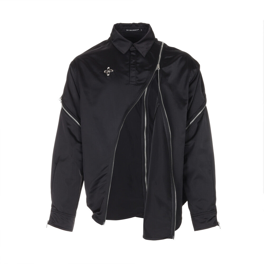 Surgery - Symmetric Zippers Detail Shirts (Black) product image 4 | TRAB K-Fashion Australia