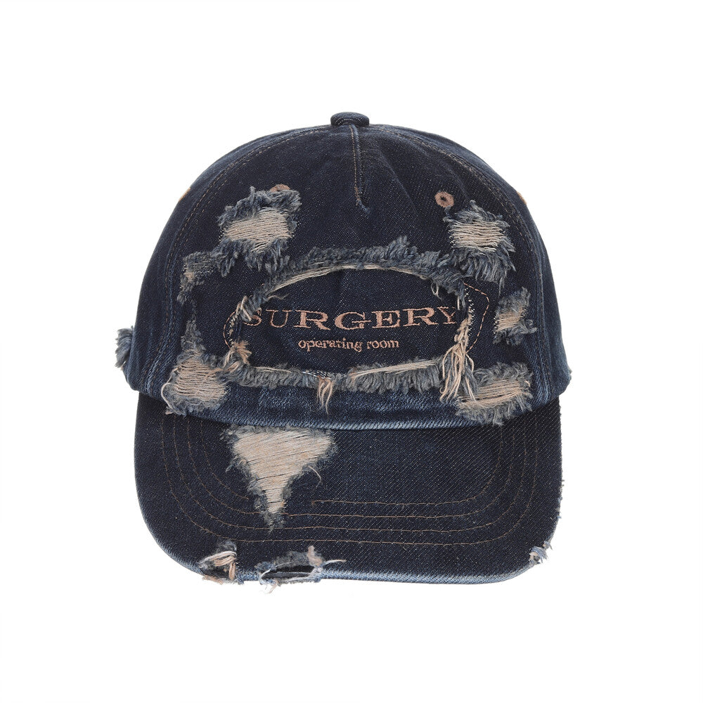 Surgery - Destroyed Denim Cap (Indigo Denim) product image 2 | TRAB K-Fashion Australia
