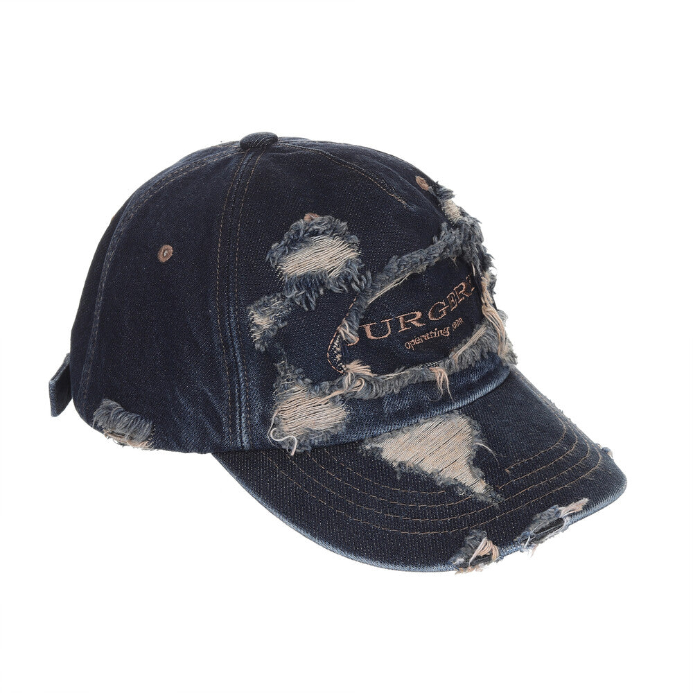 Surgery - Destroyed Denim Cap (Indigo Denim) product image 3 | TRAB K-Fashion Australia
