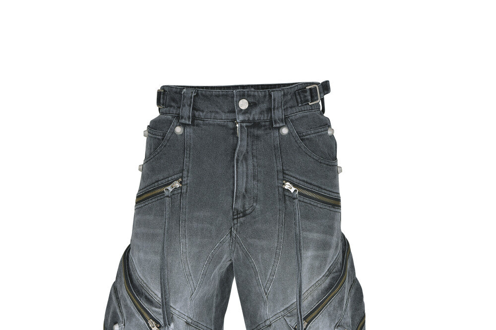 Surgery - Oblique Cargo Jeans (Black Denim) product image 4 | TRAB K-Fashion Australia