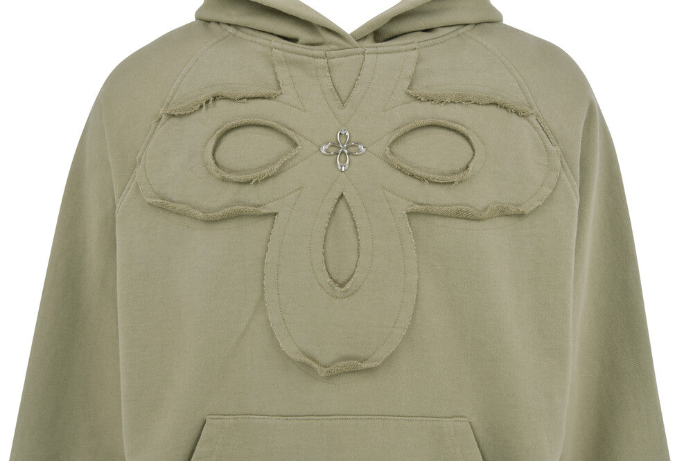 Surgery - Clover Logo Patchs Sweat Hoodie (Olive) product image 4 | TRAB K-Fashion Australia