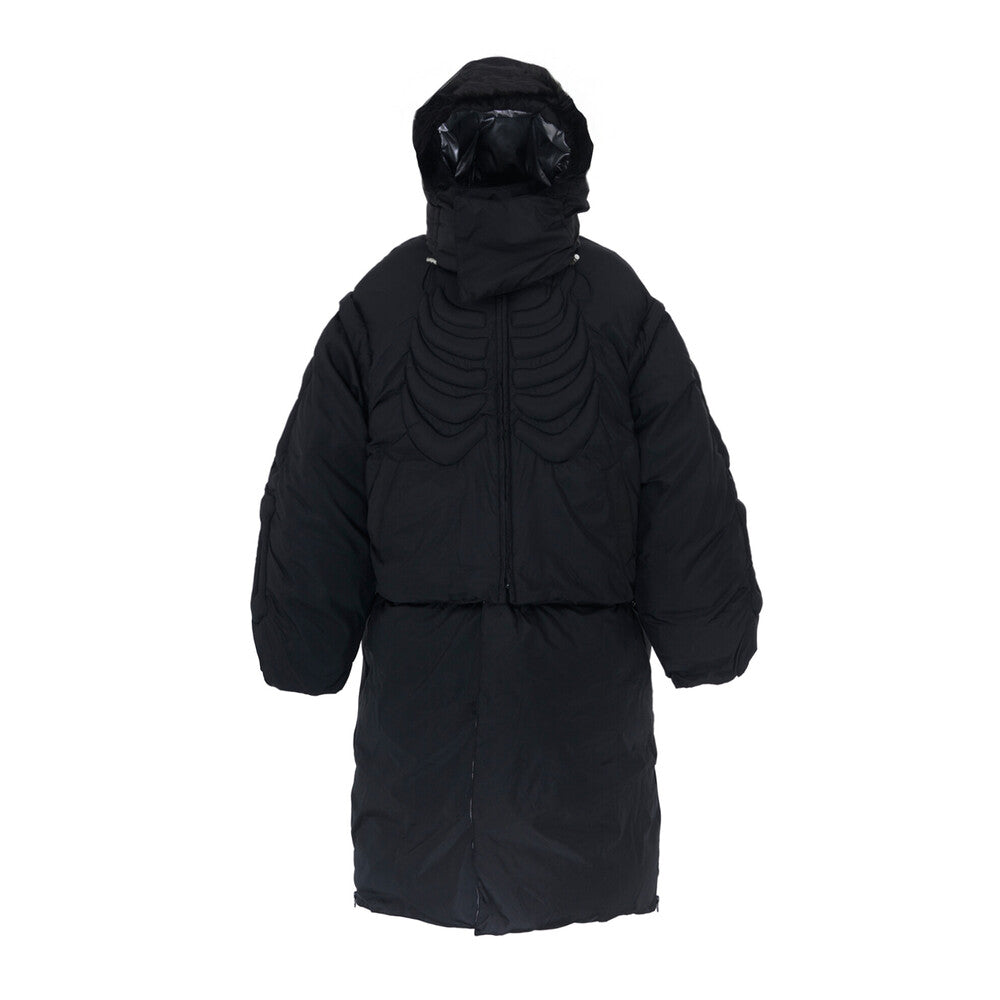 Surgery - Bone Embossing Transform Puffer Coat (Black) product image 1 | TRAB K-Fashion Australia