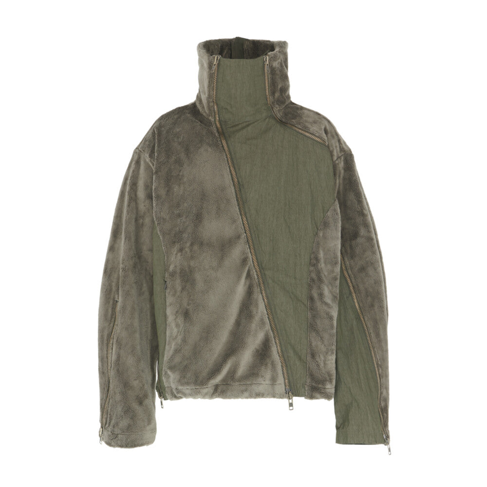Surgery - Cross Zip Fleece Jacket (Khaki) product image 1 | TRAB K-Fashion Australia