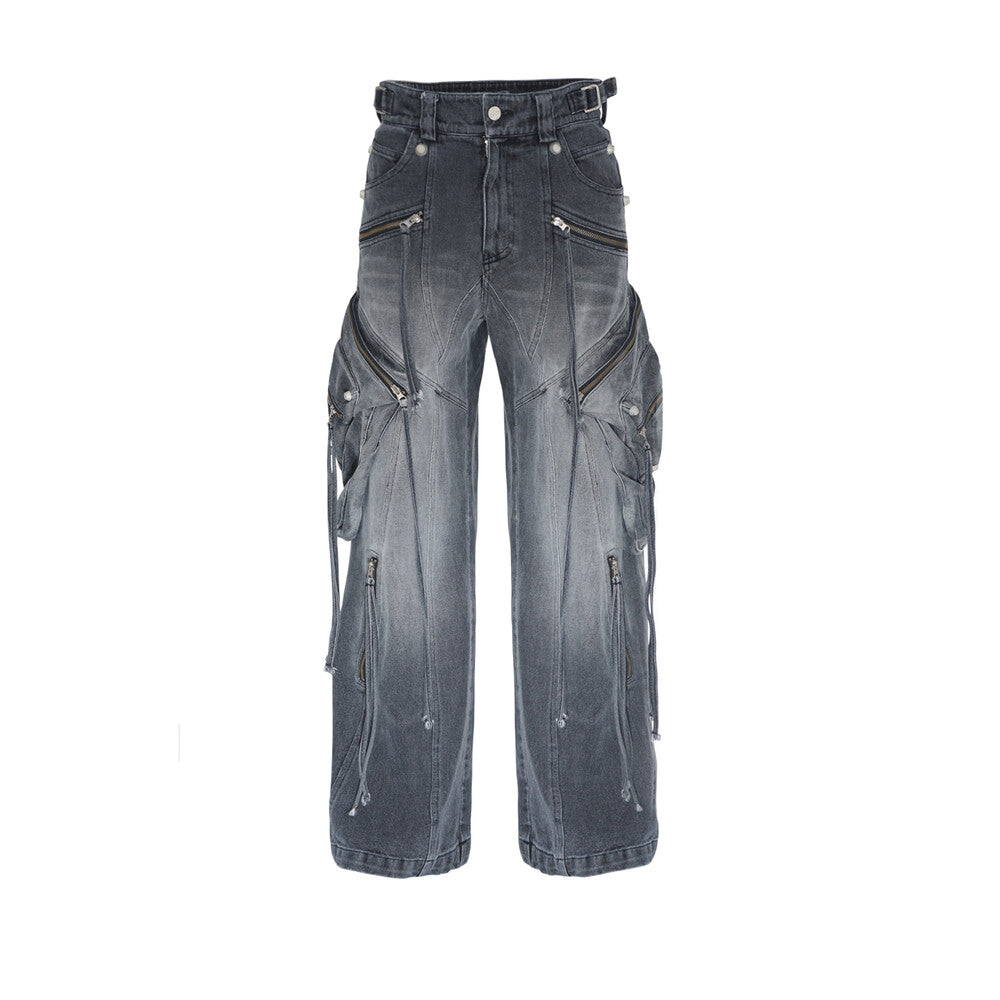 Surgery - Oblique Cargo Jeans (Black Denim) product image 1 | TRAB K-Fashion Australia