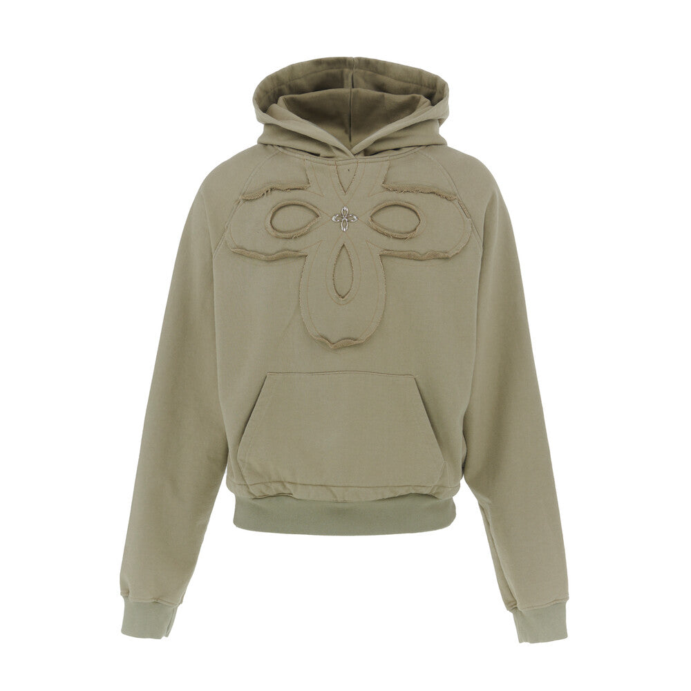 Surgery - Clover Logo Patchs Sweat Hoodie (Olive) product image 1 | TRAB K-Fashion Australia