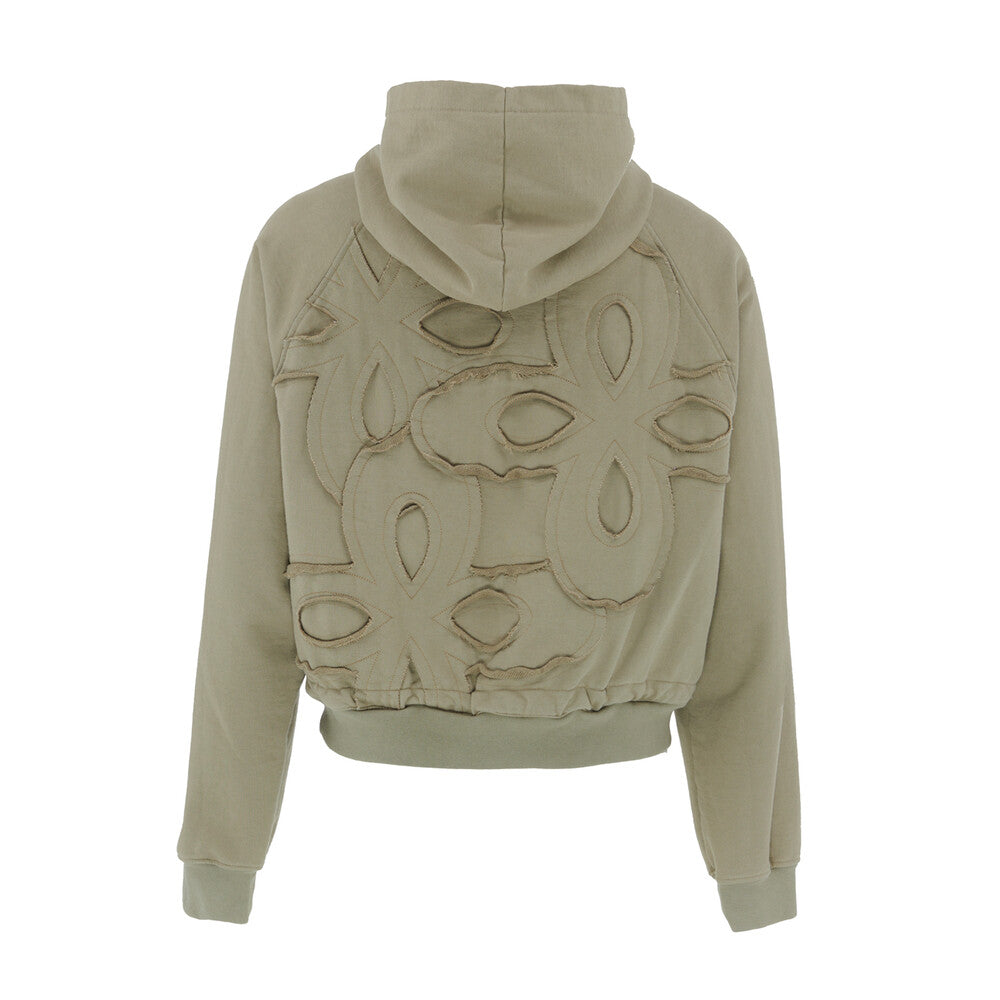 Surgery - Clover Logo Patchs Sweat Hoodie (Olive) product image 2 | TRAB K-Fashion Australia