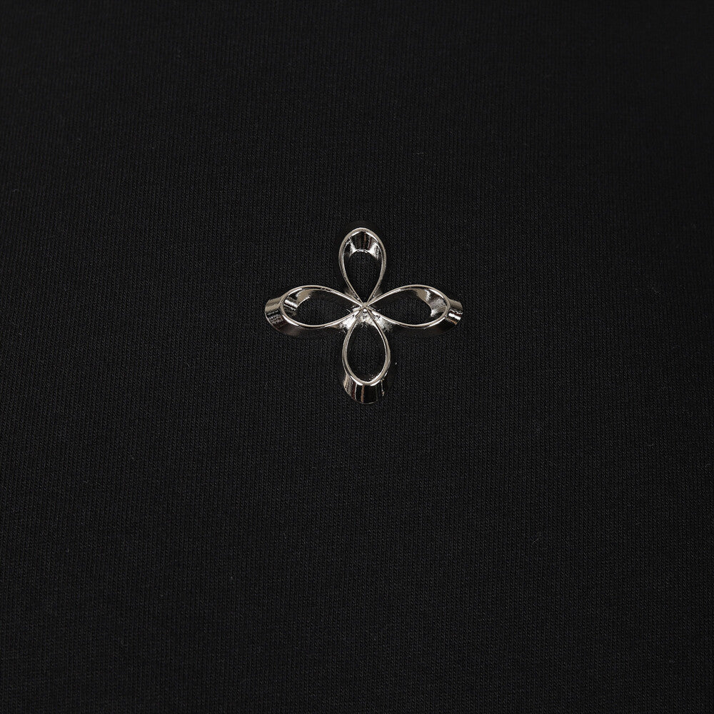 Surgery - Unbalance Metal Clover Logo T-shirts (Black) product image 4 | TRAB K-Fashion Australia