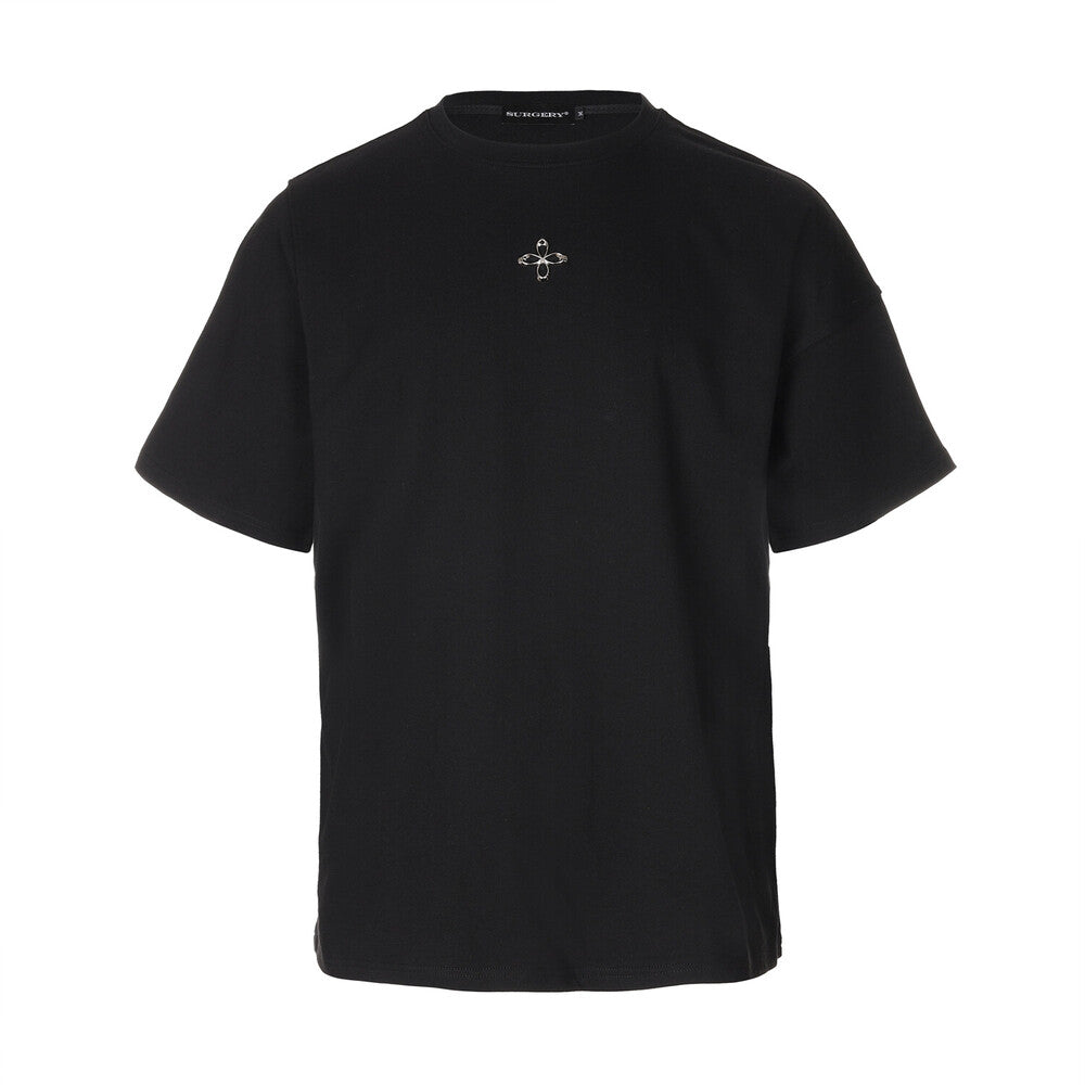 Surgery - Unbalance Metal Clover Logo T-shirts (Black) product image 1 | TRAB K-Fashion Australia