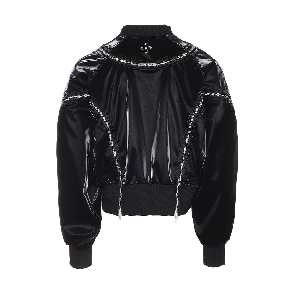Surgery - Round Zip Bomber (Glossy Black) product image 2 | TRAB K-Fashion Australia