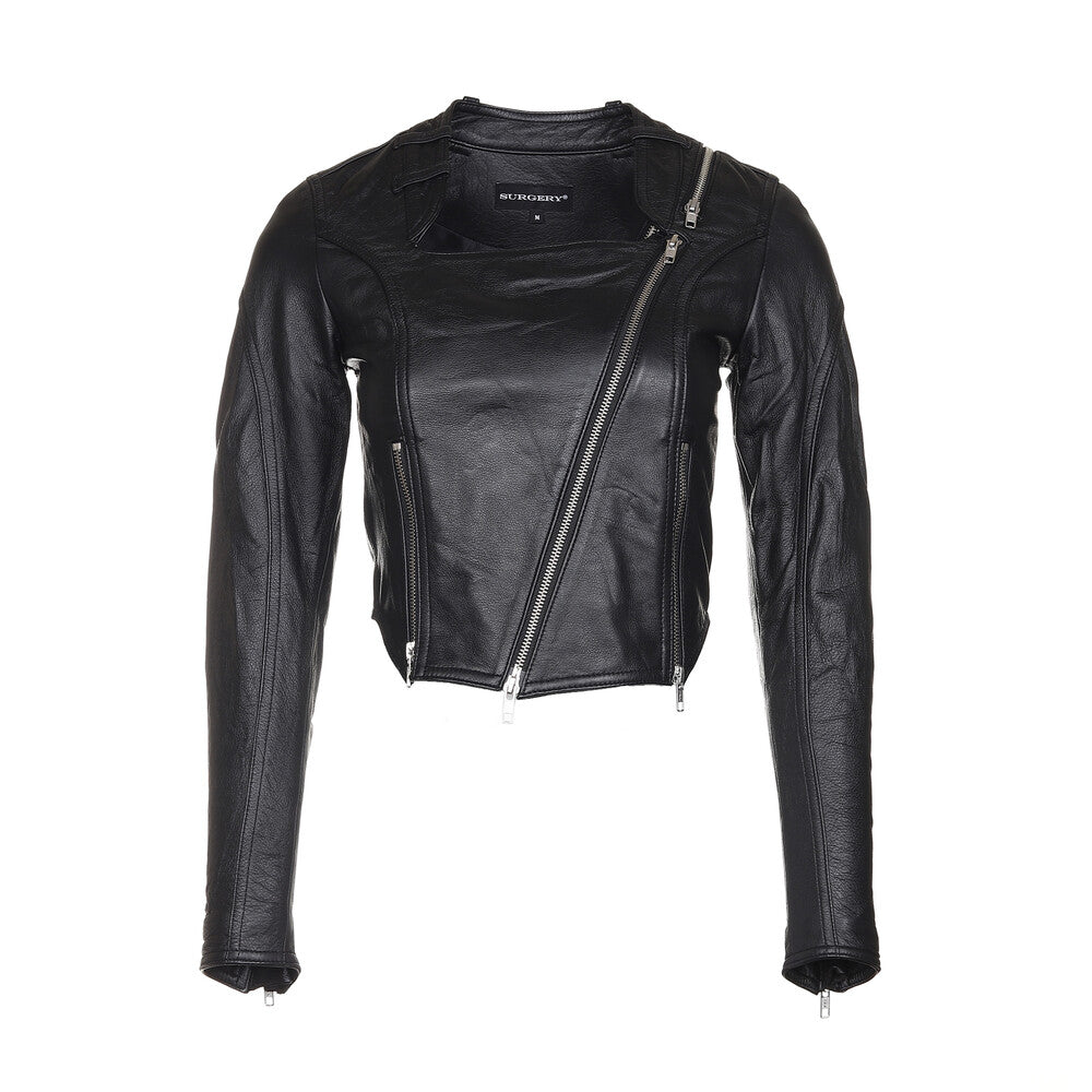 Surgery - Tight Fit Women Leather Jacket (Black) product image 1 | TRAB K-Fashion Australia