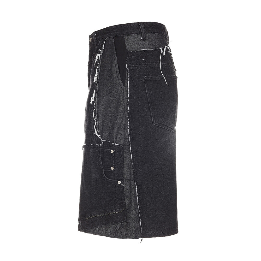 Surgery - Remake Denim Bermuda Pants (Black Denim) product image 3 | TRAB K-Fashion Australia