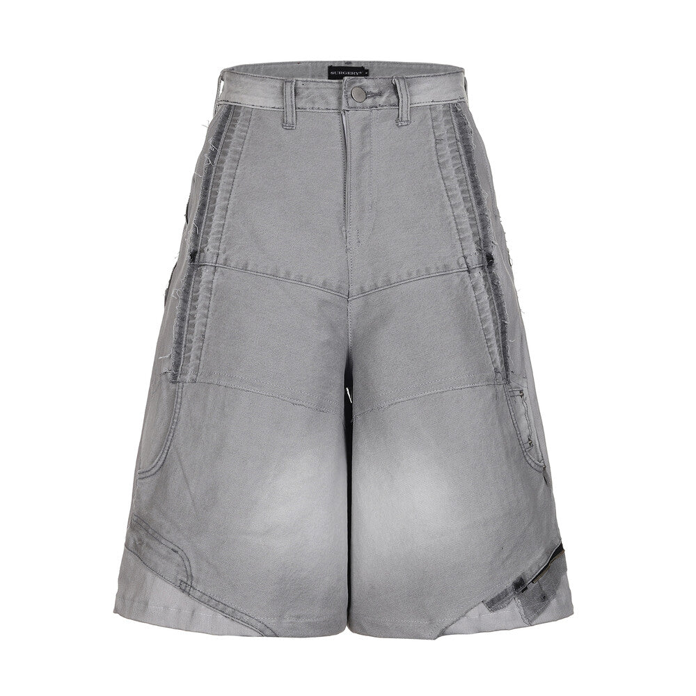 Surgery - Remake Denim Bermuda Pants (Grey Denim) product image 1 | TRAB K-Fashion Australia