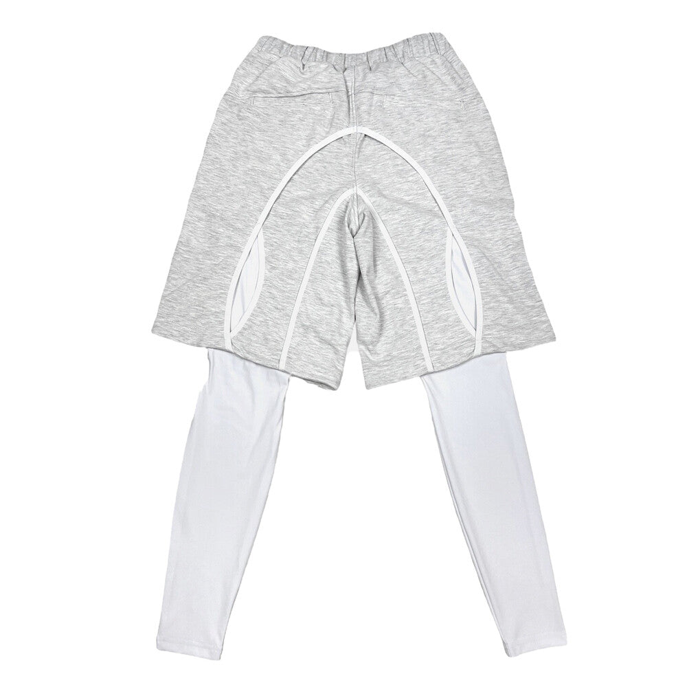Surgery - Curve Layered Shorts Leggings (White Melange) product image 2 | TRAB K-Fashion Australia