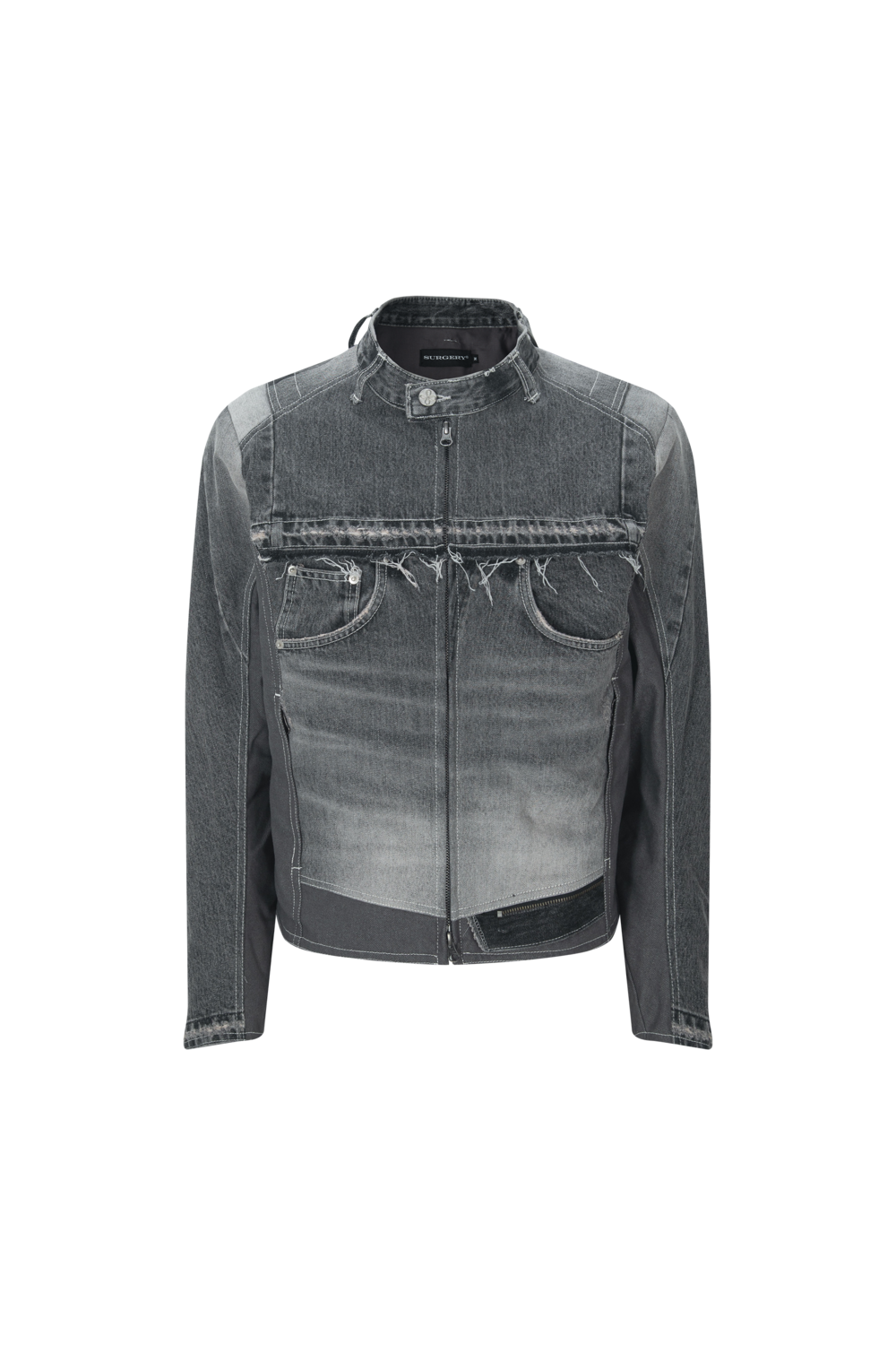 Surgery - Denim Biker Jacket (Grey) product image 1 | TRAB K-Fashion Australia