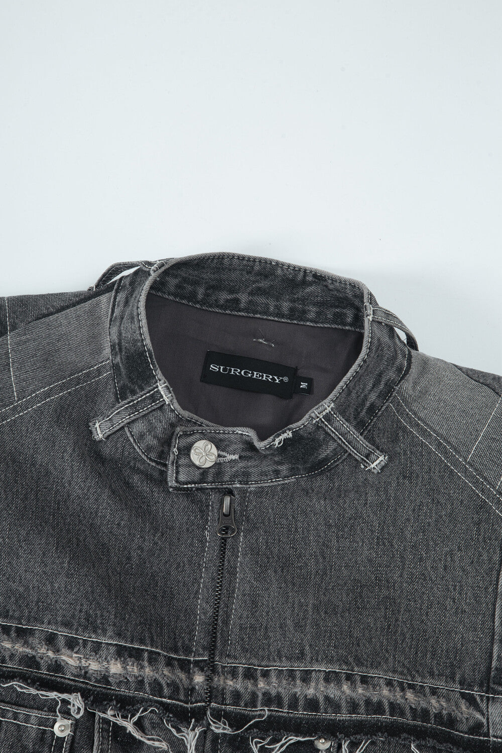 Surgery - Denim Biker Jacket (Grey) product image 3 | TRAB K-Fashion Australia