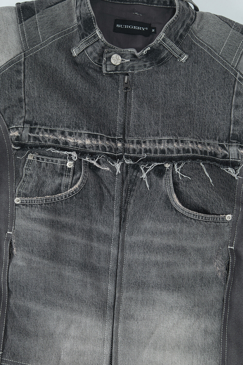 Surgery - Denim Biker Jacket (Grey) product image 4 | TRAB K-Fashion Australia