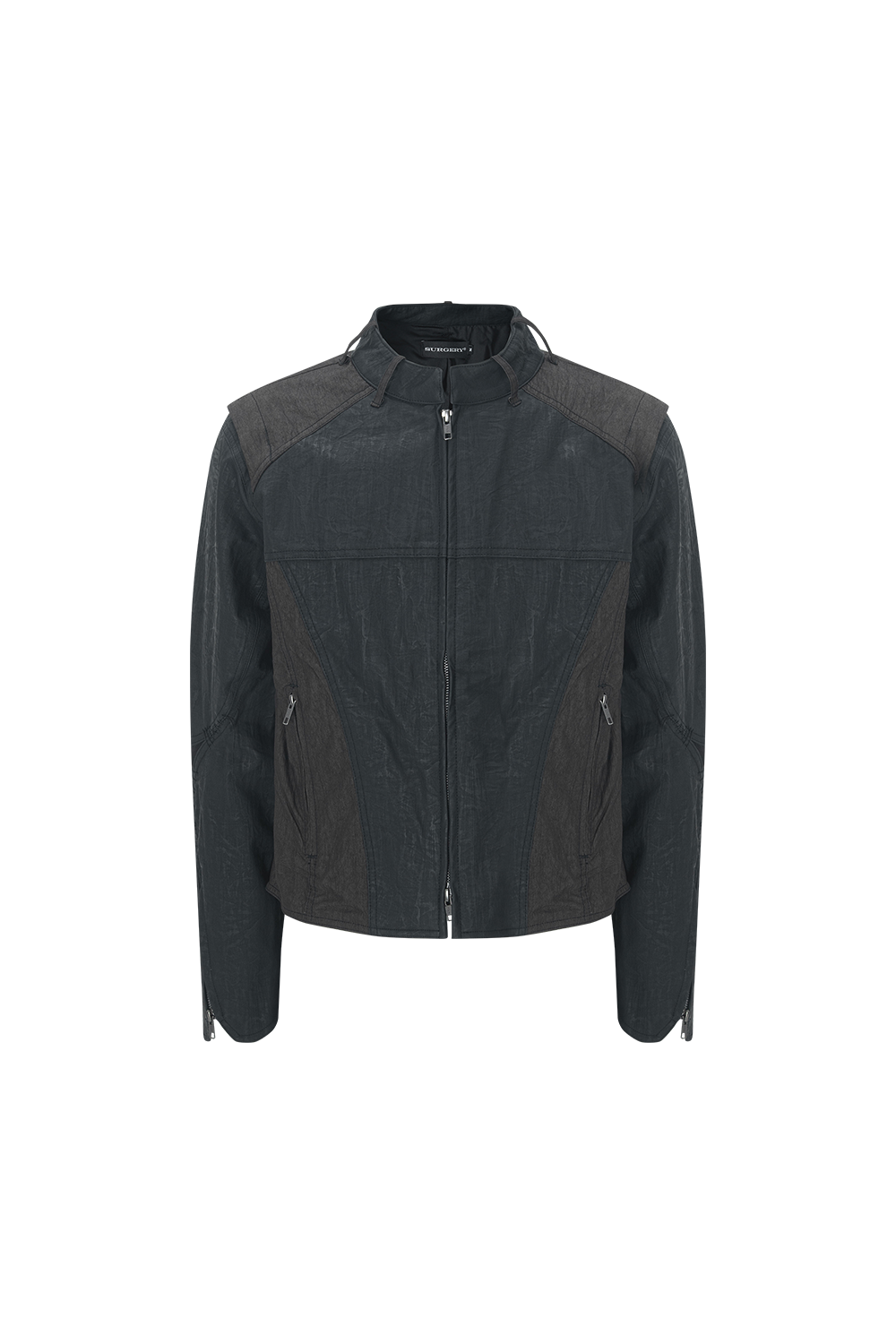 Surgery - Belt Ring Neck Leather Jacket Black / Brown (OC) product image 1 | TRAB K-Fashion Australia