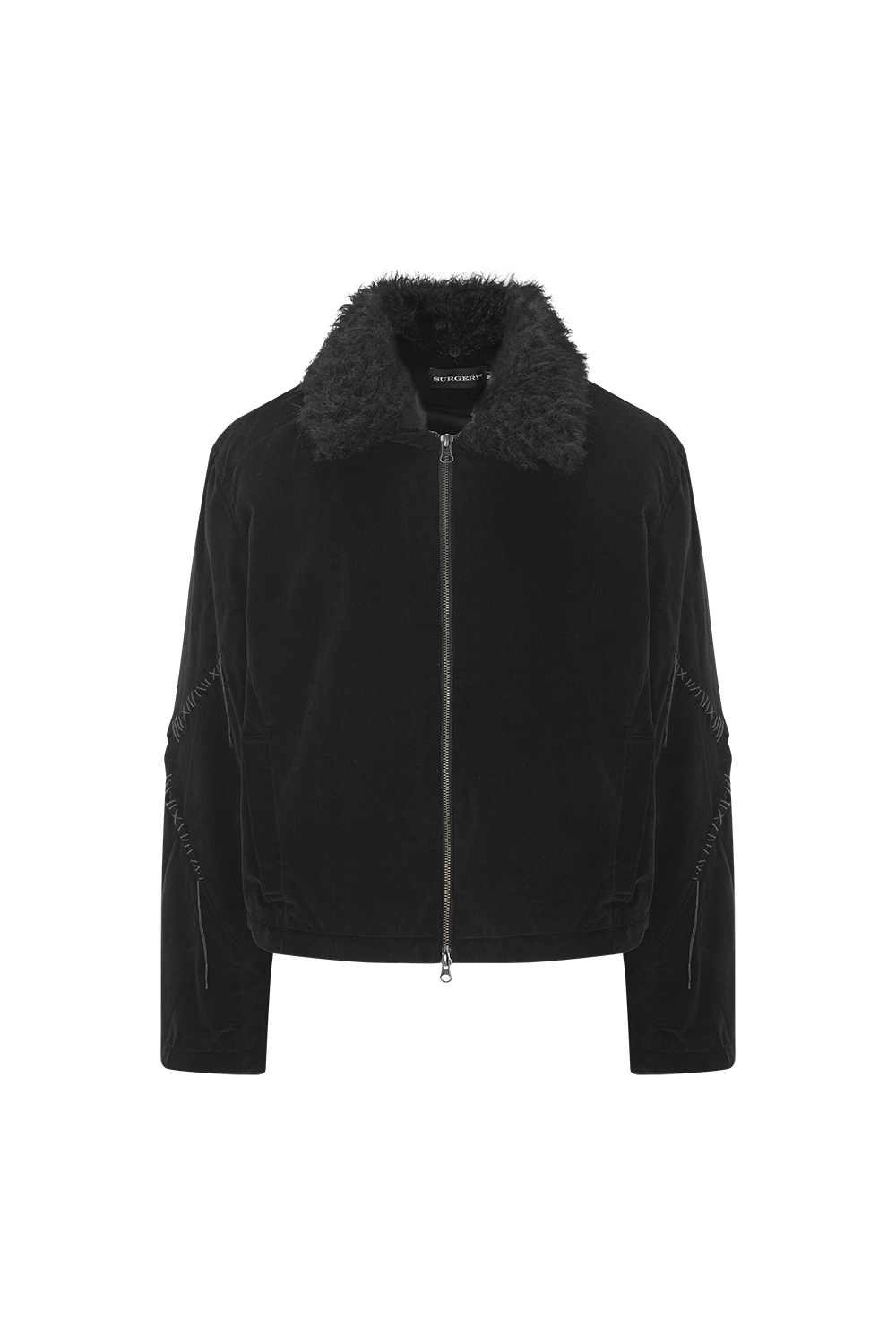 Surgery - Sutured Fur Trimming Jacket (Black) product image 1 | TRAB K-Fashion Australia