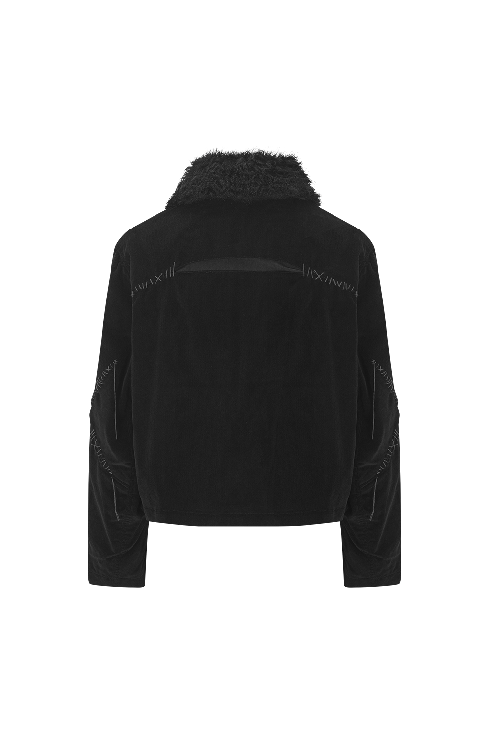 Surgery - Sutured Fur Trimming Jacket (Black) product image 2 | TRAB K-Fashion Australia