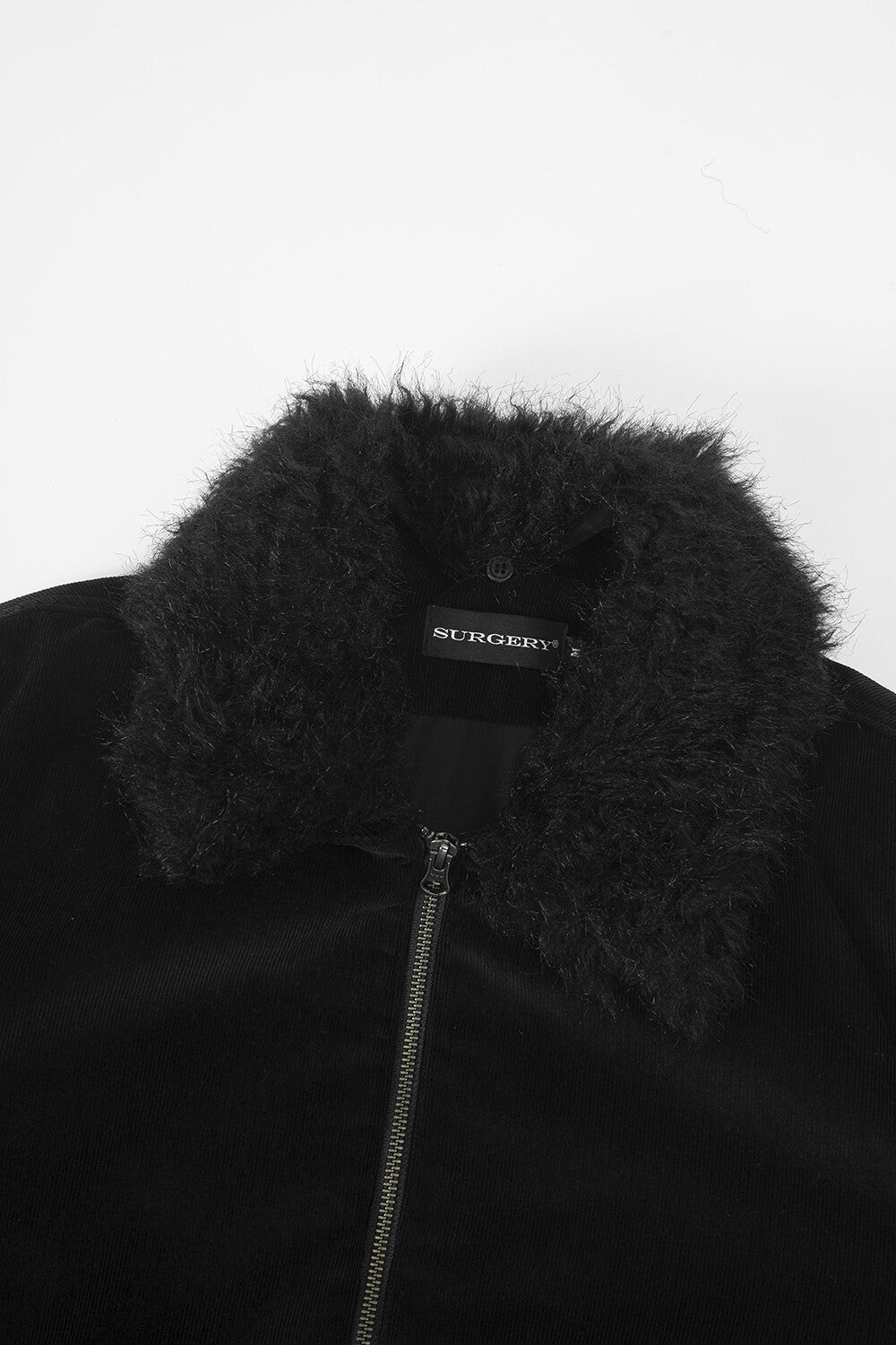 Surgery - Sutured Fur Trimming Jacket (Black) product image 3 | TRAB K-Fashion Australia
