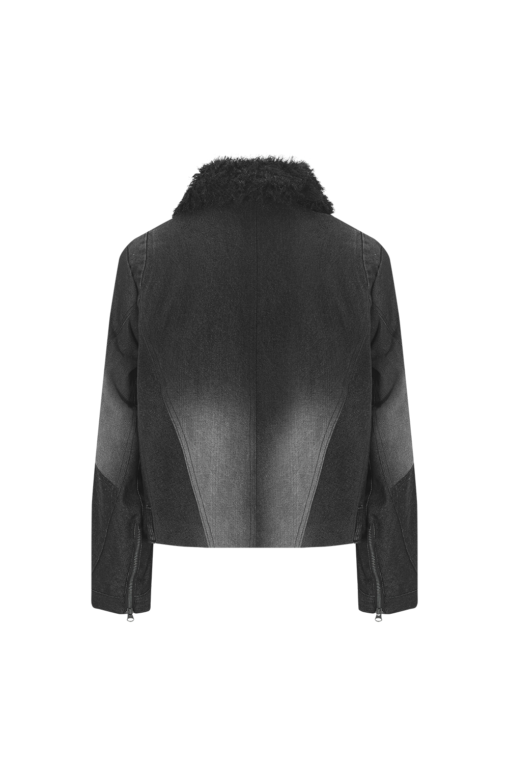 Surgery - Fur Trimming Denim Jacket (Black) product image 2 | TRAB K-Fashion Australia