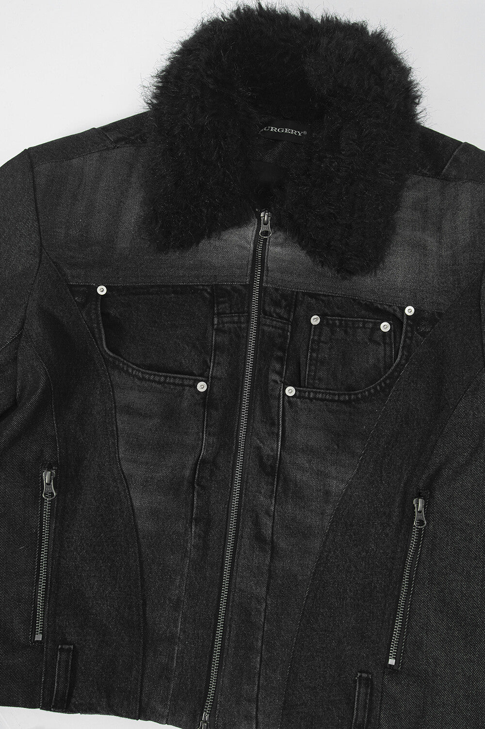 Surgery - Fur Trimming Denim Jacket (Black) product image 4 | TRAB K-Fashion Australia