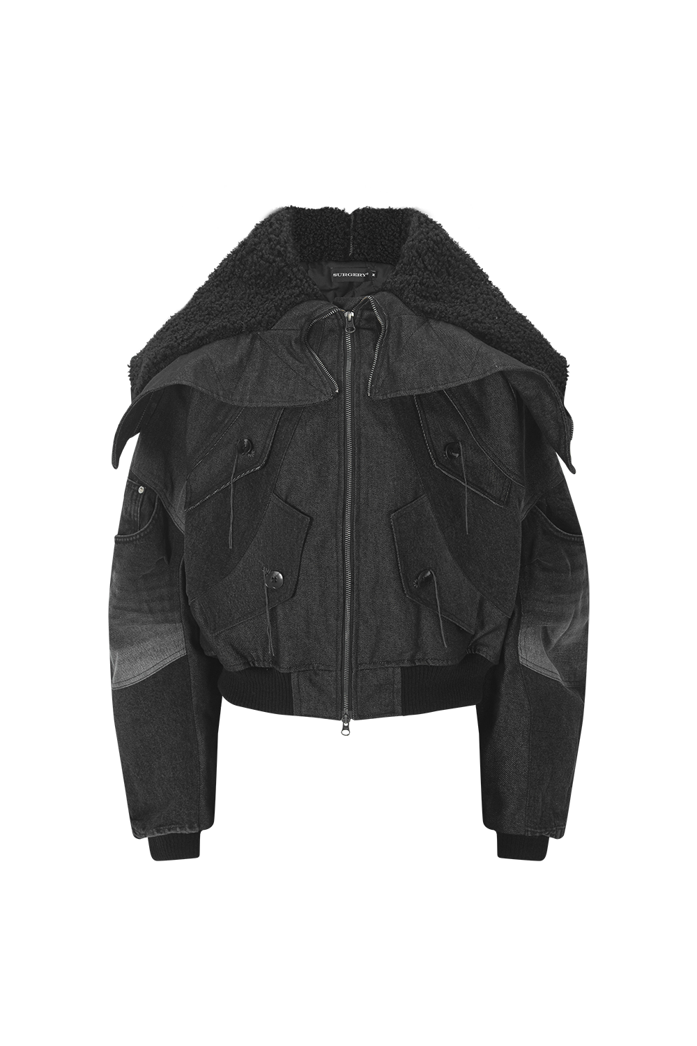 Surgery - Exo-shell Hood Denim Jacket (Black) product image 1 | TRAB K-Fashion Australia