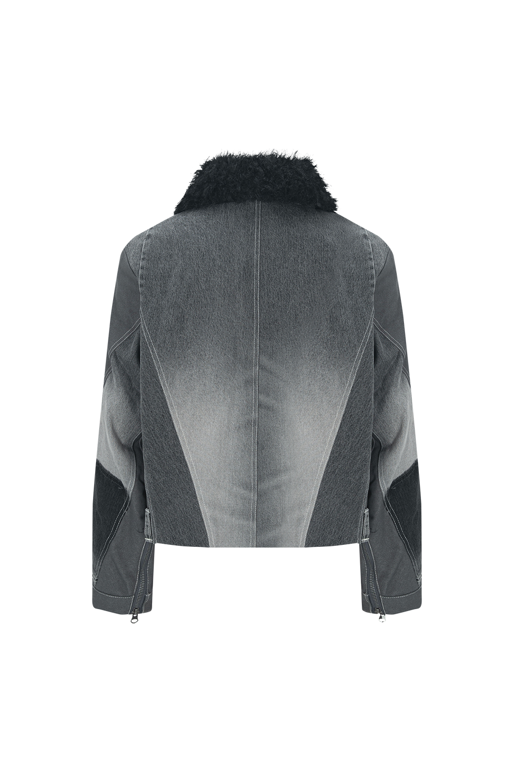 Surgery - Fur Trimming Denim Jacket (Grey) product image 2 | TRAB K-Fashion Australia