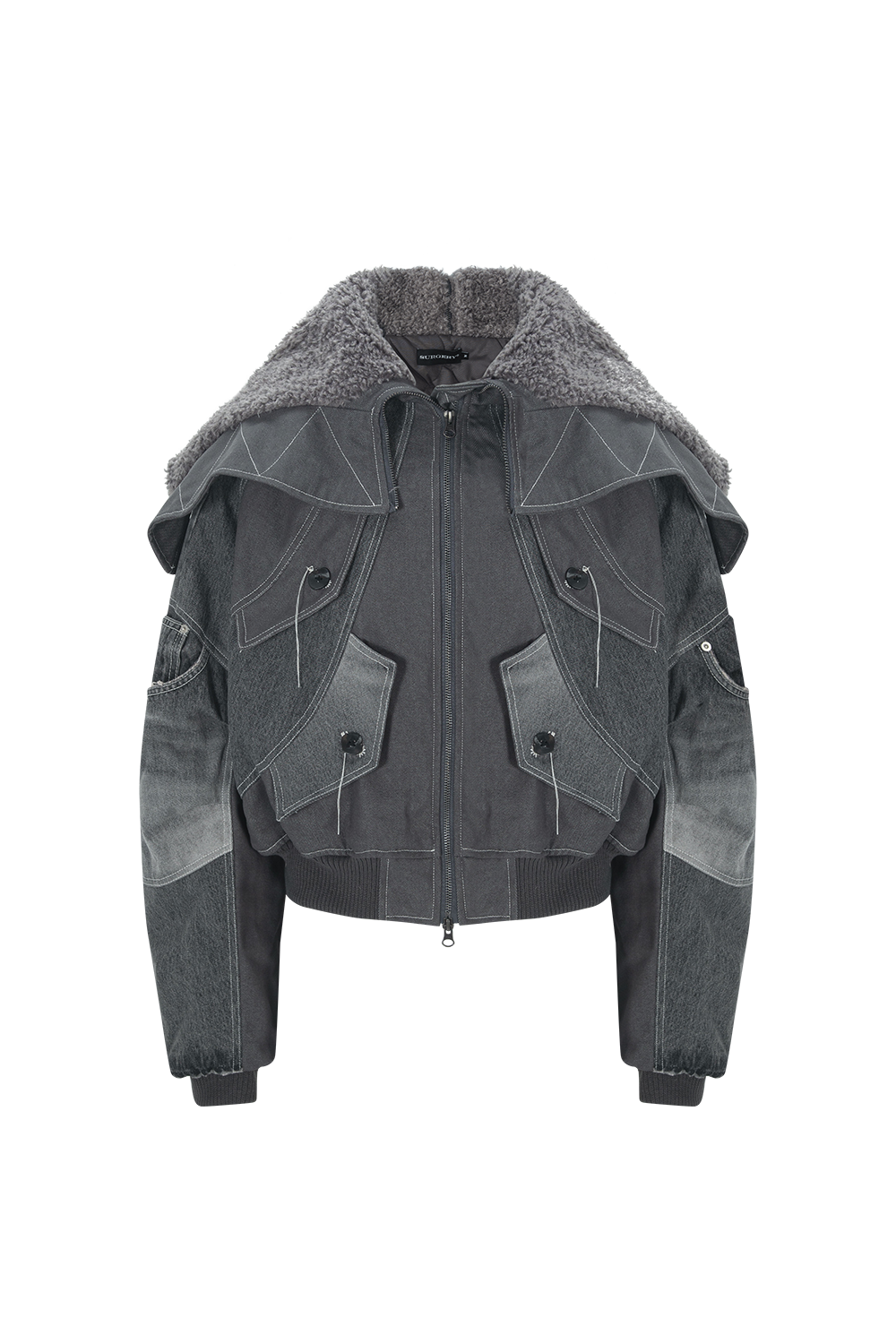 Surgery - Exo-shell Hood Denim Jacket (Grey) product image 1 | TRAB K-Fashion Australia