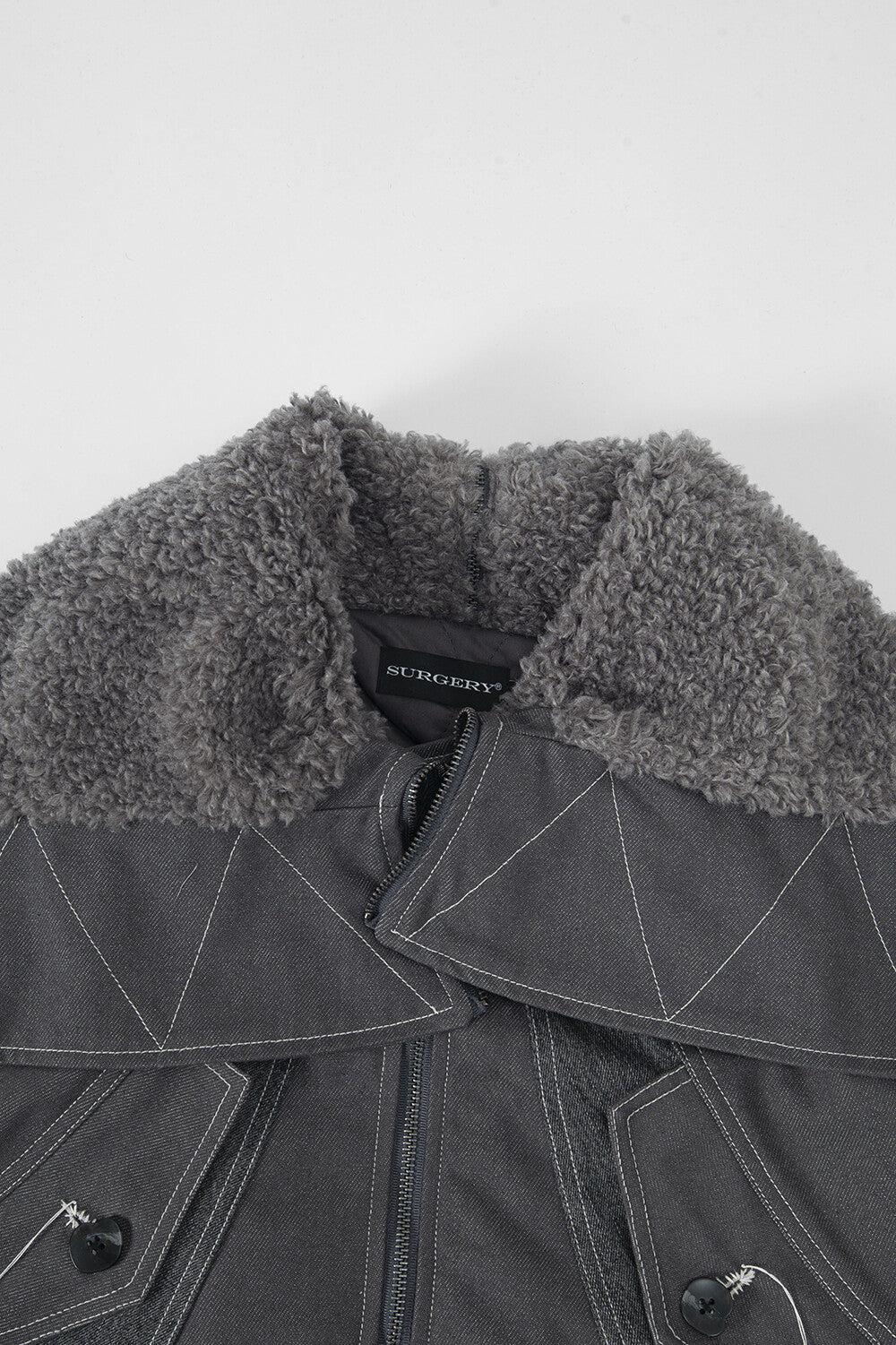 Surgery - Exo-shell Hood Denim Jacket (Grey) product image 4 | TRAB K-Fashion Australia