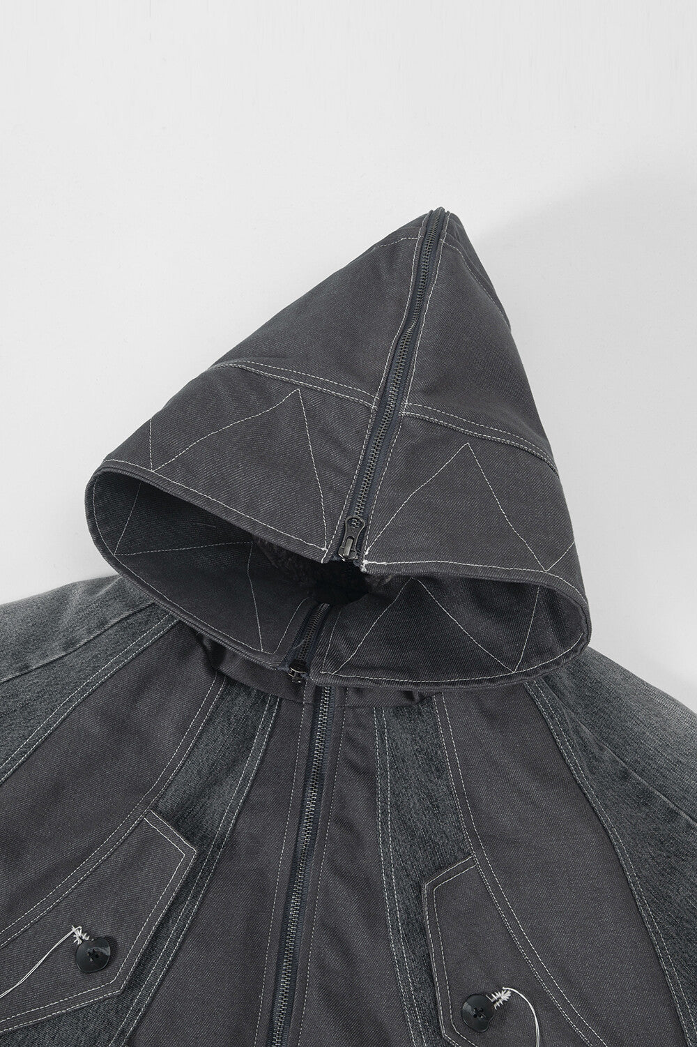 Surgery - Exo-shell Hood Denim Jacket (Grey) product image 3 | TRAB K-Fashion Australia