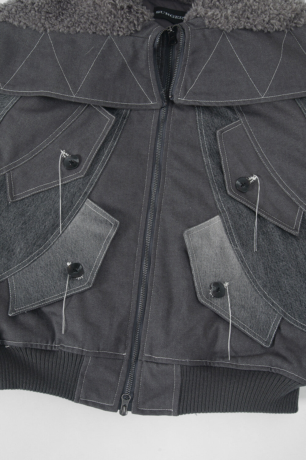 Surgery - Exo-shell Hood Denim Jacket (Grey) product image 5 | TRAB K-Fashion Australia