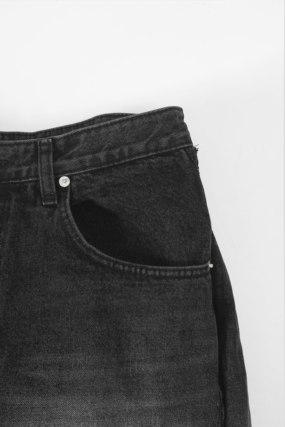 Surgery - Double Folding Over Wide Baggy Jeans (Black Denim) product image 5 | TRAB K-Fashion Australia