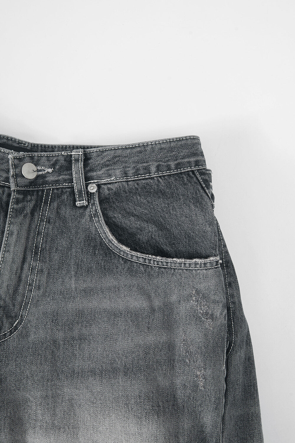 Surgery - Double Folding Over Wide Baggy Jeans (Grey Denim) product image 5 | TRAB K-Fashion Australia