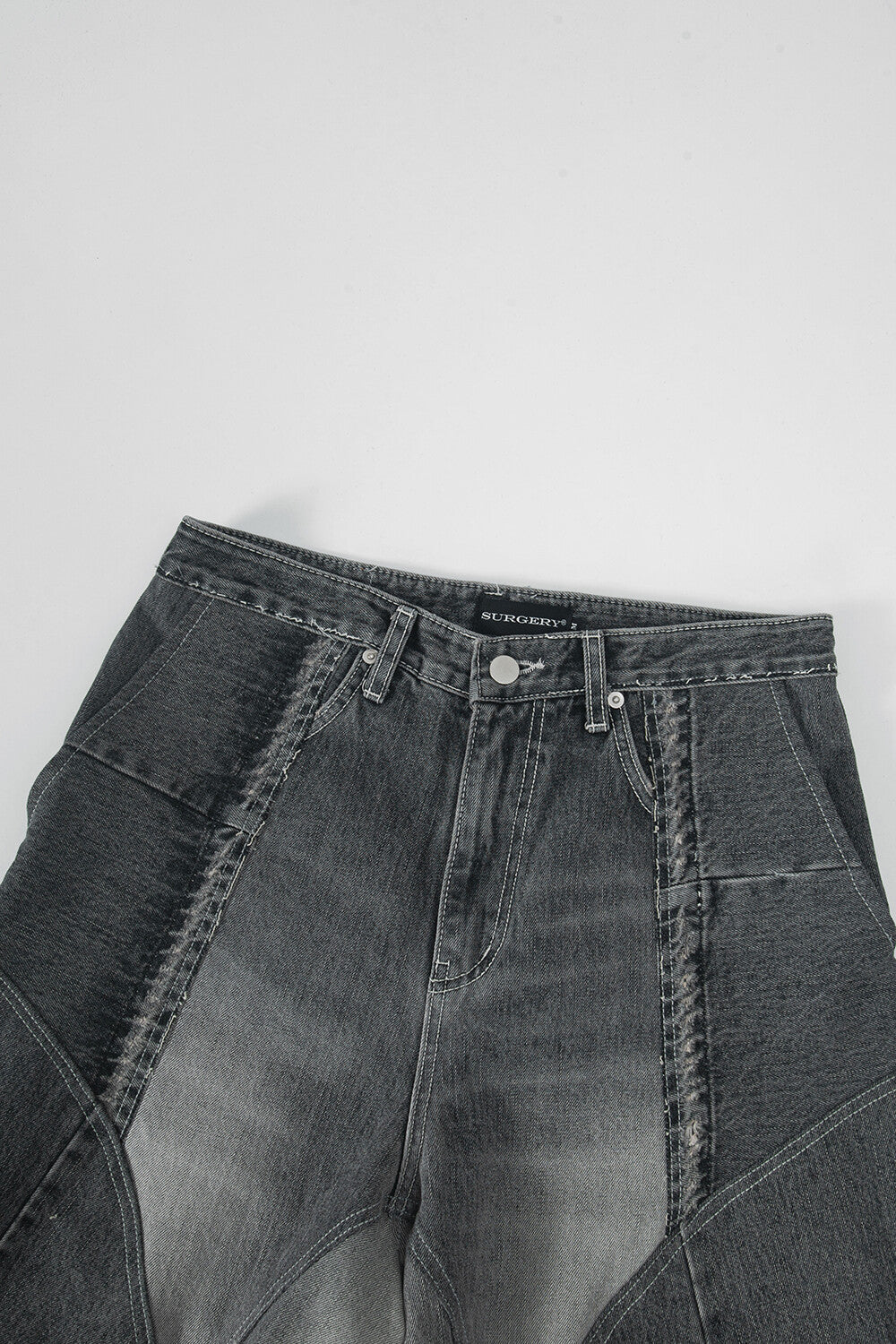 Surgery - Rebuild Denim Wide Pants (Grey) product image 3 | TRAB K-Fashion Australia