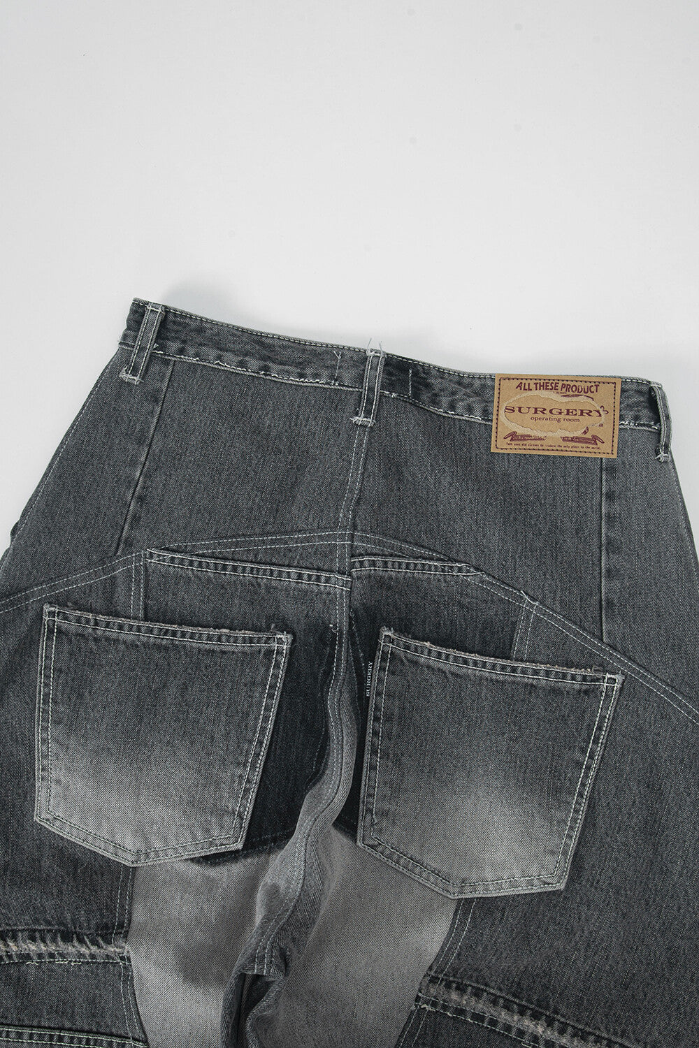 Surgery - Rebuild Denim Wide Pants (Grey) product image 4 | TRAB K-Fashion Australia