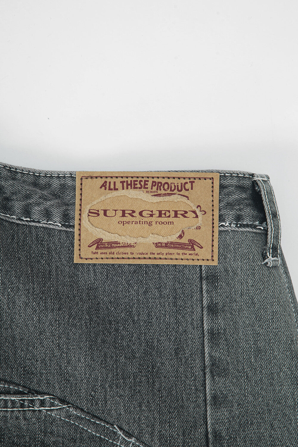 Surgery - Rebuild Denim Wide Pants (Grey) product image 5 | TRAB K-Fashion Australia