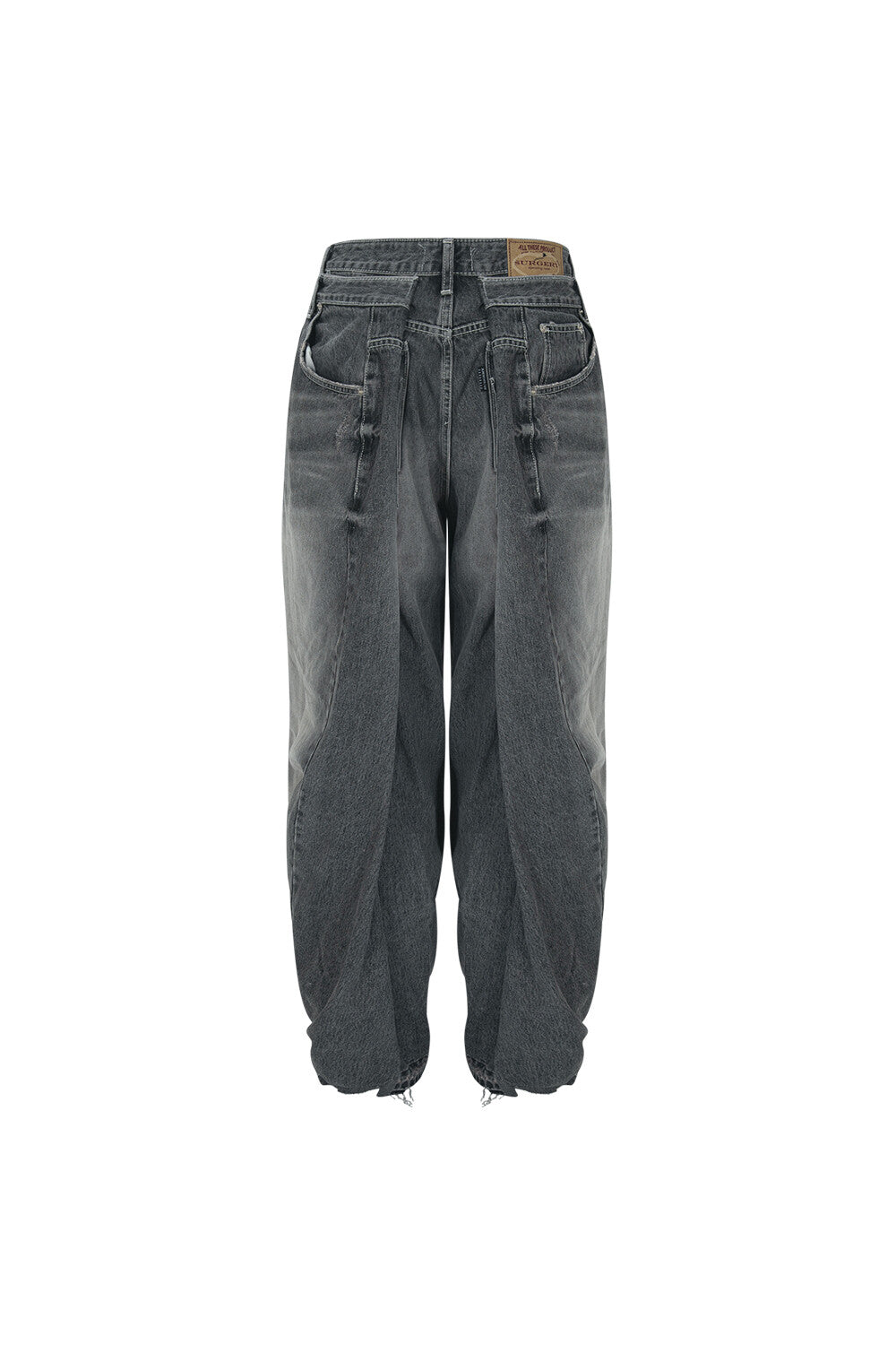 Surgery - Double Folding Over Wide Baggy Jeans (Grey Denim) product image 2 | TRAB K-Fashion Australia