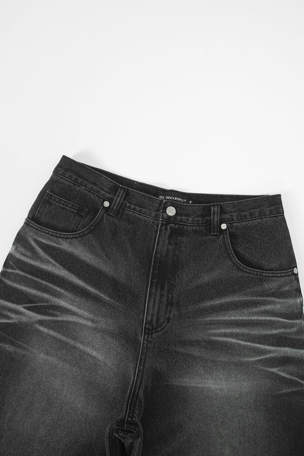 Surgery - Bone Cutting Denim Wide Pants (Black) product image 3 | TRAB K-Fashion Australia