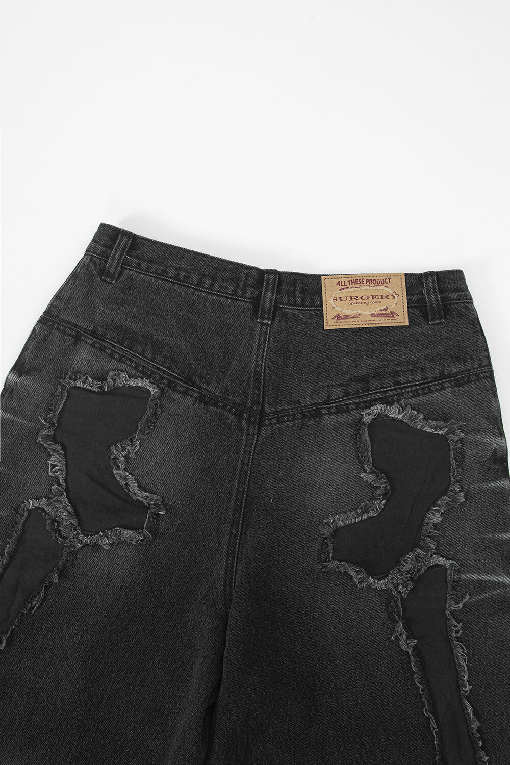 Surgery - Bone Cutting Denim Wide Pants (Black) product image 6 | TRAB K-Fashion Australia