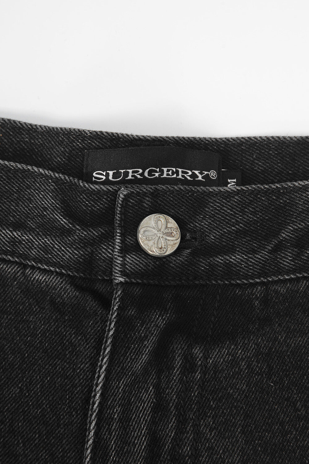 Surgery - Sutured Wide Denim Pants (Black) product image 4 | TRAB K-Fashion Australia