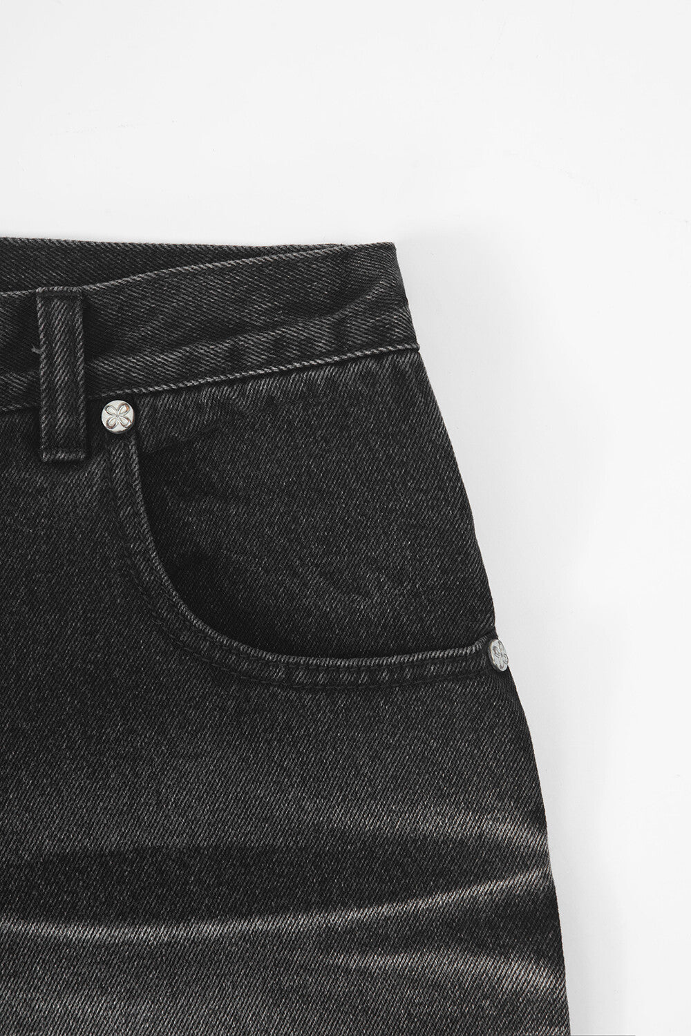 Surgery - Sutured Wide Denim Pants (Black) product image 5 | TRAB K-Fashion Australia