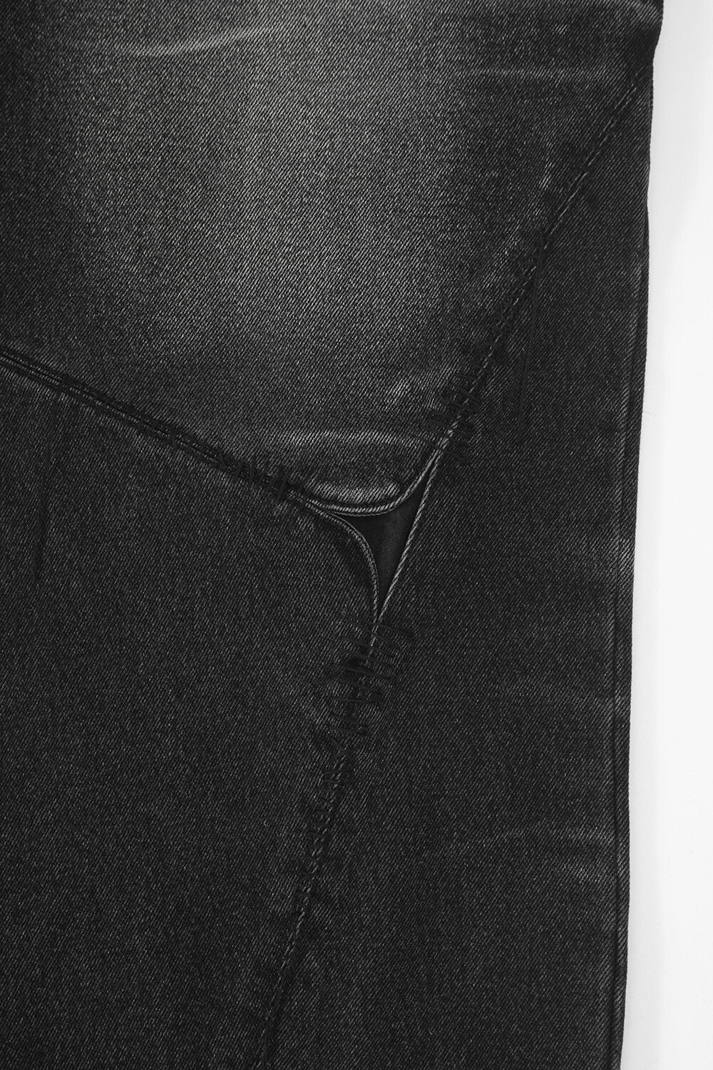 Surgery - Sutured Wide Denim Pants (Black) product image 9 | TRAB K-Fashion Australia