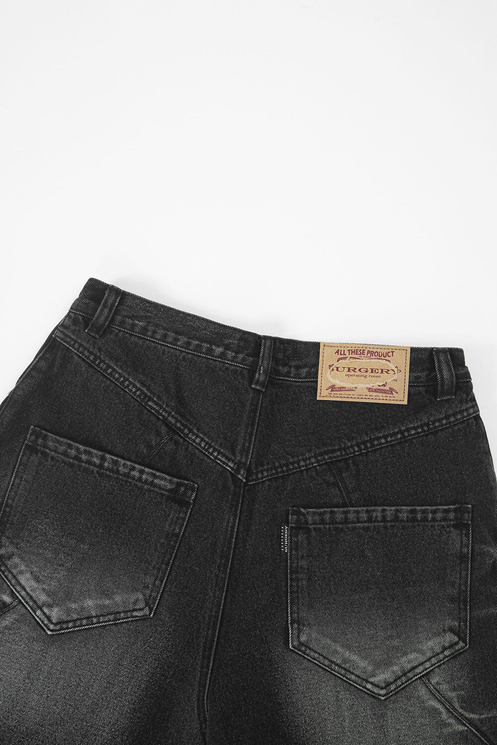Surgery - Sutured Wide Denim Pants (Black) product image 6 | TRAB K-Fashion Australia