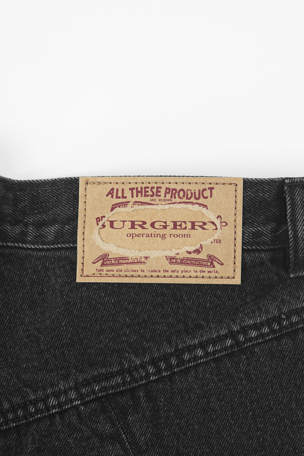 Surgery - Sutured Wide Denim Pants (Black) product image 7 | TRAB K-Fashion Australia