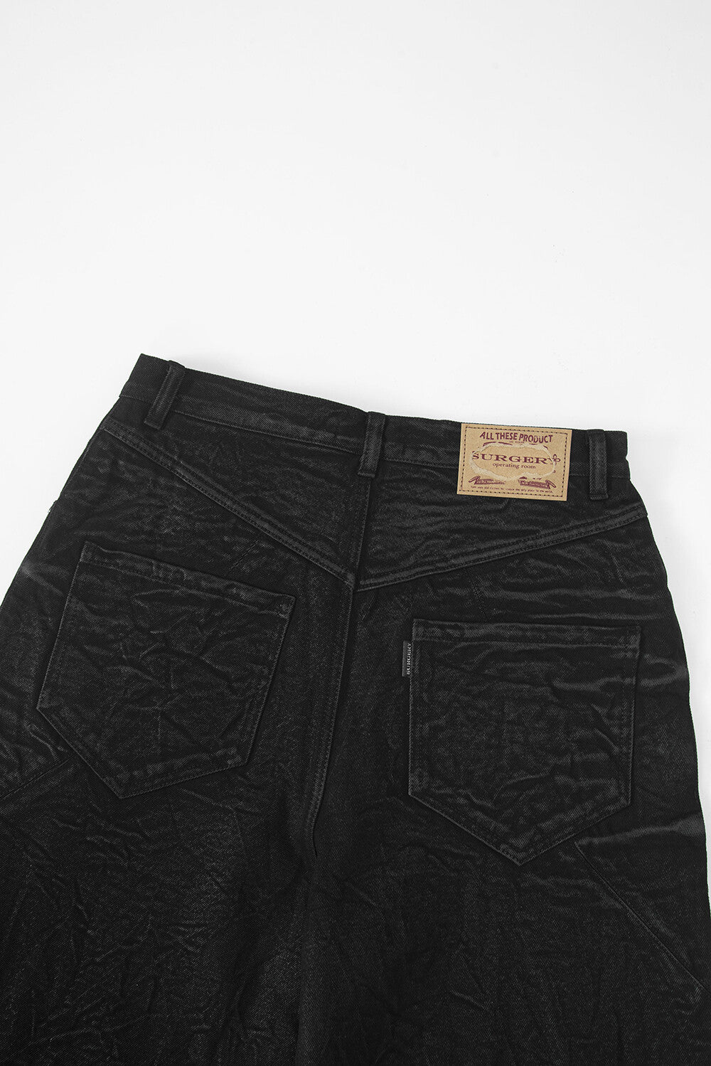 Surgery - Sutured Wide Burnished Pants (Black) product image 6 | TRAB K-Fashion Australia