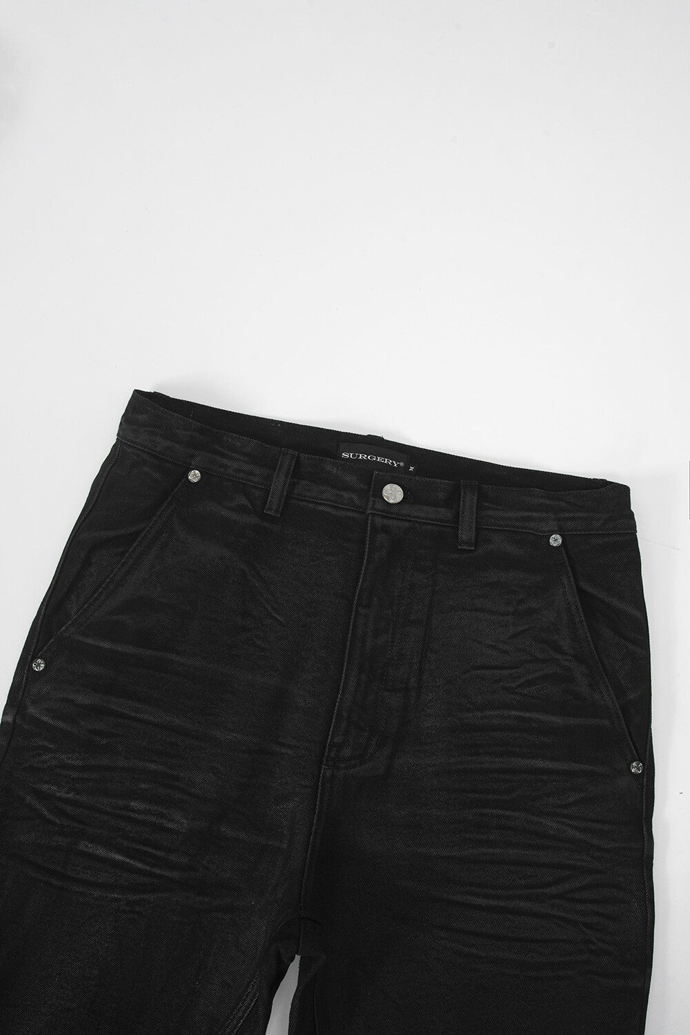 Surgery - Sutured Boot-cut Burnished Pants (Black) product image 3 | TRAB K-Fashion Australia