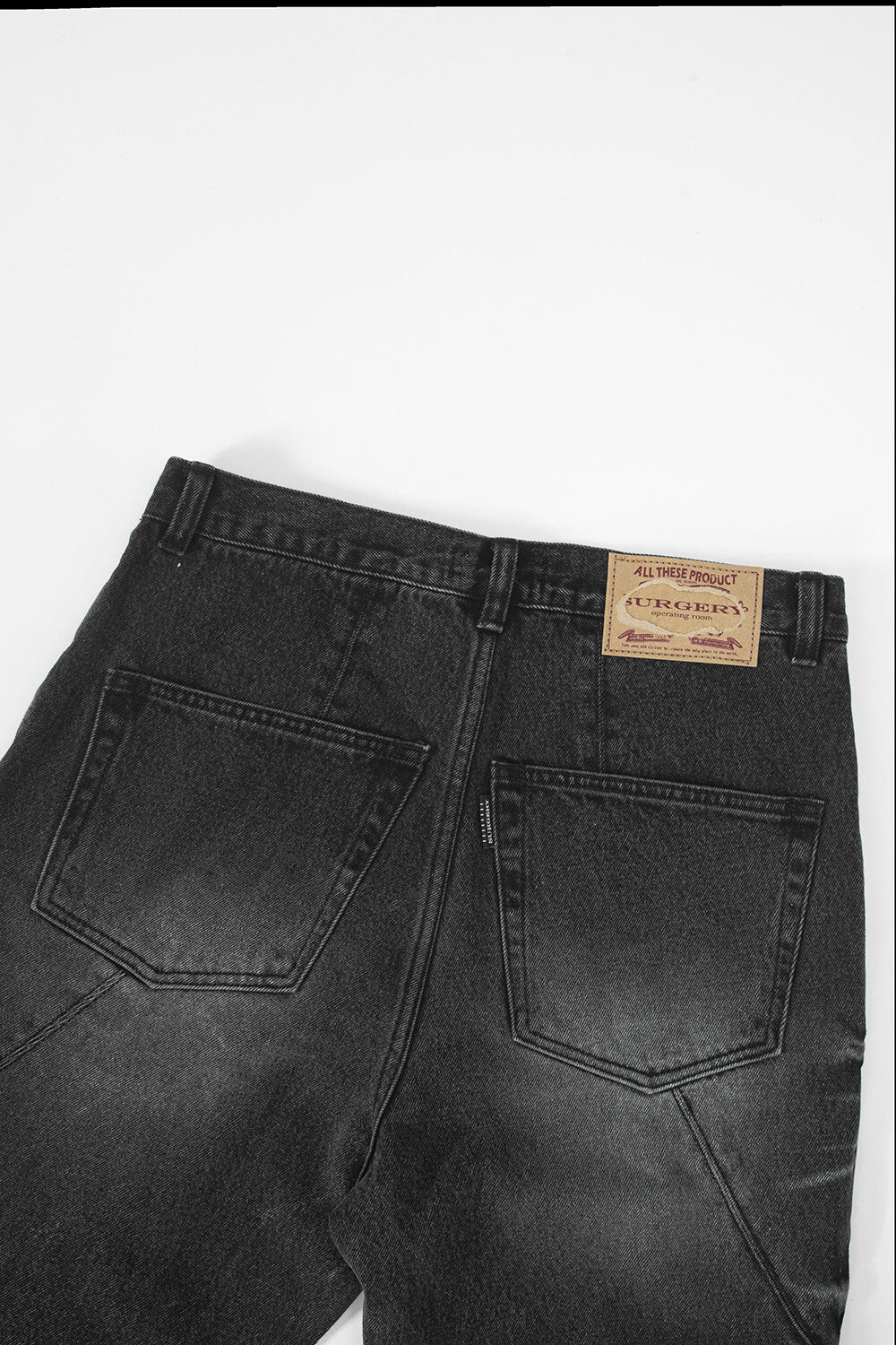 Surgery - Sutured Boot-cut Denim Pants (Black) product image 6 | TRAB K-Fashion Australia